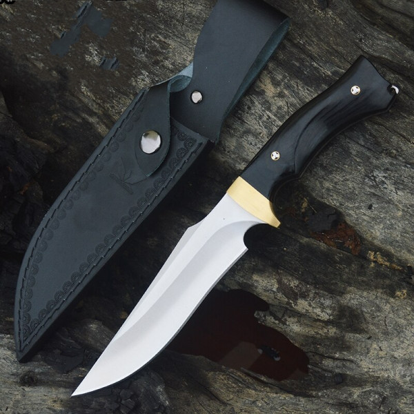 Ловен нож SPARTA X57 OUTDOOR TOOL De LUXE, ръчна изработка, стомана 440C, кожена кания